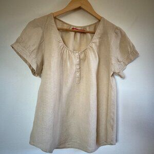 Pyne & Smith | Blouse No.16 in Biscuit Shirt in Linen | Small